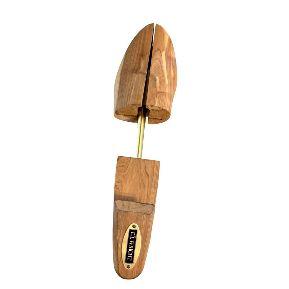 ET Wright Aromatic Cedar Wood Shoe Tree Left shoe only Adjustable Brass Size XL